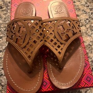 Tory Burch Tan Cutout Sandals